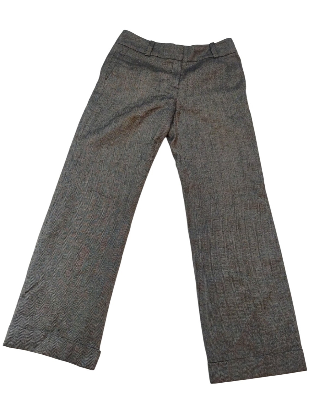 Talbots Wide-Leg Cuffed Pants Wool - Black, White, Charcoal SZ 4